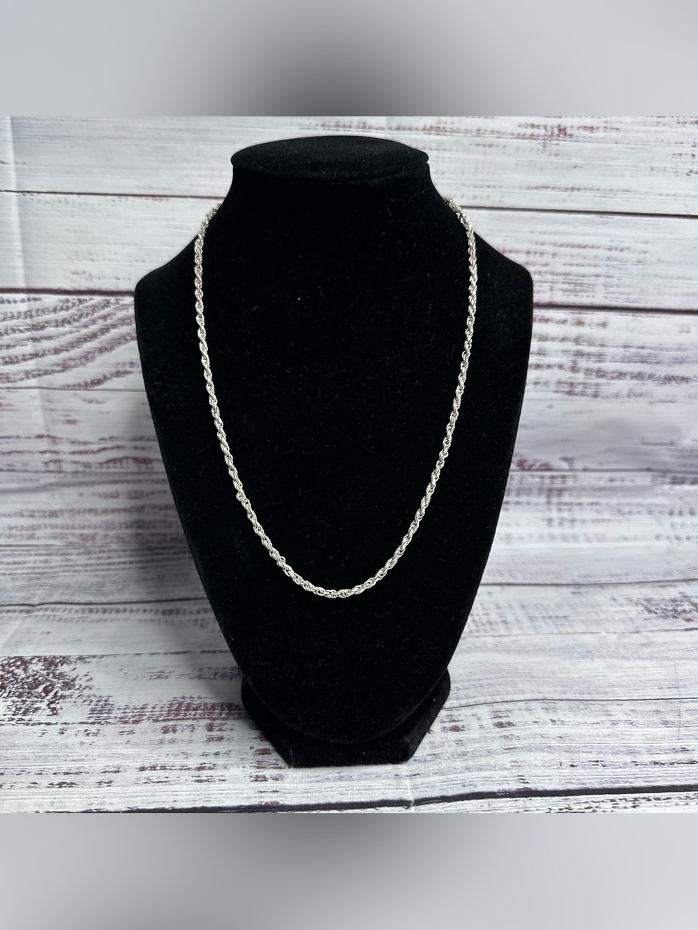 GA01 Sterling Silver 925 Rope Chain Necklace 19” 10.7g